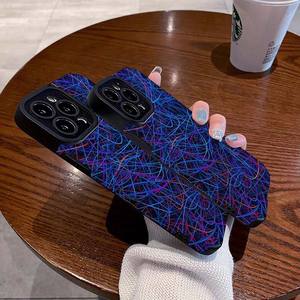 Viola blu giallo stampa linea TPU pelle artificiale <span class=keywords><strong>Cover</strong></span> per <span class=keywords><strong>Iphone</strong></span> X Xr Xs <span class=keywords><strong>11</strong></span> 12 13 14 15 16 17 Pro Max - Product Image 6