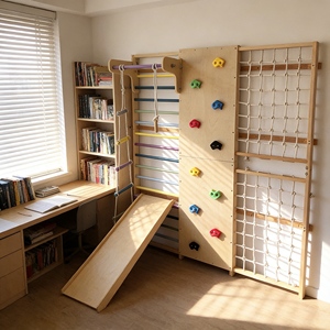 Estructura de Madera para Trepar, Gimnasio Interior para Niños, Madera Natural para Niños, Parque Infantil Interior, Juguete de Juego Montessori - Product Image 4