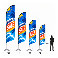 Drapeaux publicitaires extérieurs personnalisés en polyester, type fanion, goutte d'eau ou de plage, avec piquet et base croisée, vente en gros