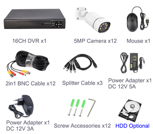 5MP 16CH âm thanh đồng trục TVI DVR 16 kênh CCTV Kit Camera an ninh cho an ninh nhà với con người phát hiện khuôn mặt ghi video - Product Image 6