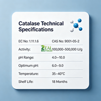 Catalase de qualité alimentaire CAT Enzyme EC1.11.1.6 en poudre et liquide, immobilisée industriellement, pour la laiterie, la pâtisserie, le traitement des eaux usées textiles ZEAL