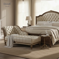 Banc de bout de lit en cuir capitonné EKAR Sovereign |   Chaise longue de style américain de luxe