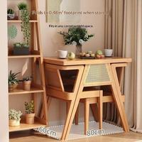 Ensemble de salle à manger 3 pièces en bois massif de style nordique pour l'hiver, table et chaises modernes à dossier à lattes, mobilier de salle à manger intérieur