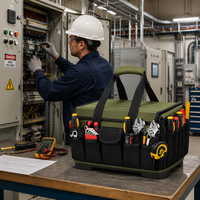 Sac à outils pour électricien 600D, robuste, multifonctionnel, pour le rangement des outils, sac à outils techniques portable, sac à outils électriques