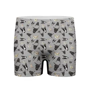 Wholesale underwear dogs male-Custom Cute Cartoon Dog Printing No Ride-up Breathable Comfortable Ultra Soft Men's Underwear Boxer Briefs