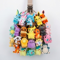 Lot de porte-clés en peluche Pokémon de 4 pouces, poupée en peluche douce de dessin animé, jouet en peluche Pokémon, pendentif de sac