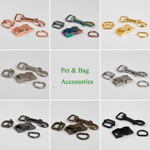 Set tali pengikat anjing, gesper logam paduan seng kustom kualitas tinggi 10/15/20/25/30/38mm perangkat keras kerah hewan peliharaan - Product Image 3