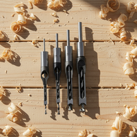Jeu de forets à mortaiser à trous carrés pour le travail du bois, plusieurs tailles pour des applications polyvalentes en menuiserie et projets de bricolage