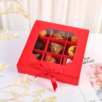 Usine En Gros Creative Design Fenêtre Biscuits Au Chocolat Bonbons Doux Macaron Biscuit Gâteau Emballage Cadeau 9 Treillis Boîte de Gâteau