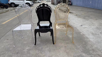 Chaise en plastique PC acrylique transparente moderne pour hôtel, événement de mariage, extérieur, appartement
