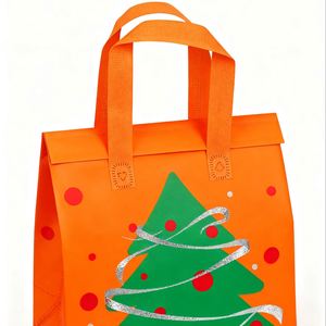 Sac fourre-tout non tissé imprimé Noël, résistant à l'huile et réutilisable, pour emballage alimentaire, écologique et recyclable, personnalisable - Product Image 1