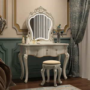 Table de toilette multifonctionnelle en bois massif de style européen, petite table de toilette de style français pour <span class=keywords><strong>chambre</strong></span> à coucher, avec rangement, idéale pour les espaces ruraux - Product Image 4