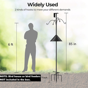 JH-Mech Mangeoire à oiseaux polyvalente à 5 broches avec déflecteur d'écureuil <span class=keywords><strong>Station</strong></span> d'alimentation réglable en métal pour oiseaux avec crochets - Product Image 2