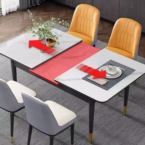 Ensemble de <span class=keywords><strong>table</strong></span> à manger moderne convertible et extensible avec plateau en pierre frittée, <span class=keywords><strong>table</strong></span> à dîner multifonctionnelle pliable avec <span class=keywords><strong>induction</strong></span> intégrée - Product Image 4