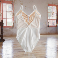 Vente chaude, justaucorps de ballet en polyester personnalisé avec logo, pas cher, BL1007, blanc, rose, bleu, vêtements de danse d'entraînement pour filles