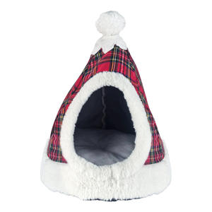 Nouveau Nid Confortable et Chaud pour Chat et Chien, Lit Semi-Fermé pour Animaux de Compagnie pour un Sommeil Profond, Nid de Noël - Product Image 6