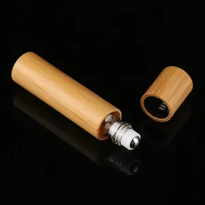 Flacon à bille en verre de <span class=keywords><strong>bambou</strong></span> vide, imprimé à l'écran, écologique, 3 ml, 5 ml, 10 ml, pour huile essentielle, parfum, fragrance - Product Image 2