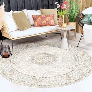 <span class=keywords><strong>Tapis</strong></span> ronds d'intérieur, à poils ras, lavables en machine, style abstrait, vieilli, blanc <span class=keywords><strong>beige</strong></span>, turc persan, pour salon - Product Image 1