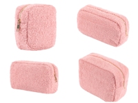 Écologique Hiver Doux Chaud Peluches Fourrure Fuzzy Velours Cosmétique Organisateur Zipper 0 Pochette Sac Femmes Teddy Maquillage Sac