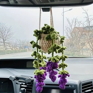 Flores Tejidas a Crochet Hechas a Mano, Accesorios Colgantes para Coche, Kit de Amigurumi, Cesta Floral, Maceta, Adornos Colgantes - Product Image 6