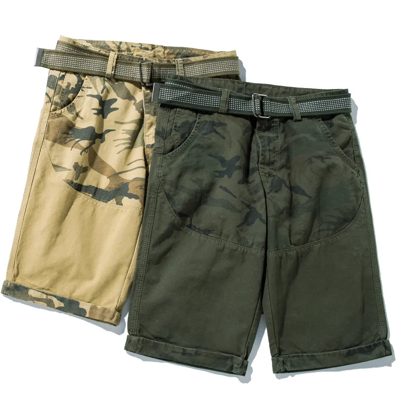 OEM Kleidung benutzer definierte Druck Patchwork Tarnung Bermuda Cargo Shorts für Männer