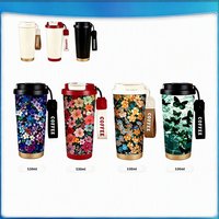 Tasses à café en céramique de luxe de 530 ml avec couvercle, portables et réutilisables, idéales pour la rentrée scolaire et l'extérieur (vente en gros)
