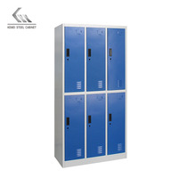 Casier métallique à 6 compartiments, vestiaire, rangement de vêtements, armoire de rangement en acier, casier pour le personnel, salle de sport, école