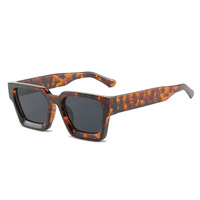 Nouvelles Lunettes de Soleil Carrées à Monture Complète en Acétate UV400 Style Clou de Riz, Personnalisées Rétro pour Adultes WenDuo S229402