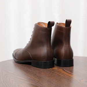 Botas Formales de Negocios Retro Británicas para Hombre, Botas Brogue con Cordones, Botas de Tobillo Hechas a Mano de Cuero de Grano Completo - Product Image 3