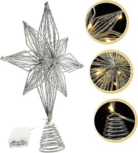 Estrella decorativa para <span class=keywords><strong>la</strong></span> punta del árbol de <span class=keywords><strong>Navidad</strong></span>, iluminación navideña, estrella tridimensional hueca para <span class=keywords><strong>la</strong></span> punta del árbol. - Product Image 5