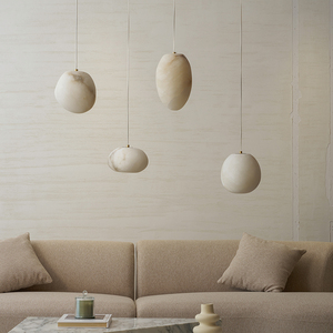 Lámpara Colgante LED de Alabastro, Estilo Wabi Sabi Nórdico, para Escaleras, Sala de Estar, Diseño Irregular, Lámpara Decorativa Ambiental - Product Image 3