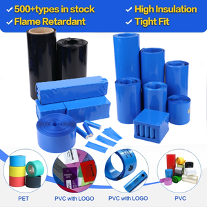 Batterie au lithium 18650, tube thermorétractable en PVC de 50 mm de largeur, rouleau d'emballage noir bleu résistant aux flammes, certifié 300V ROHS REACH - Product Image 3