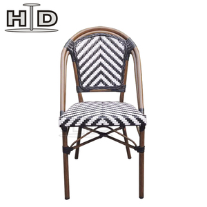 Impilabile sun bar leggero ristorante in stile francese giardino alluminio rattan vimini mobili da pranzo sedia da esterno da bistrò - Product Image 4