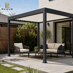 Pérgola de Aluminio RKOVE RK-C1 con Techo de Láminas Motorizadas, 3x4m, 3x6m, 4x5m, Tamaño Personalizado, con LED Integrado - Product Image 3