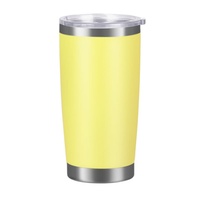 Gobelets à café personnalisés pour voiture de 20 oz, double paroi en acier inoxydable, isolés, revêtement poudré, tasse de voyage, gobelet isotherme pour gravure au laser