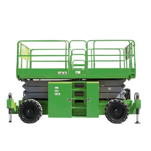 JOVOO nouvelle table élévatrice à ciseaux double hors route hydraulique/diesel portable 12m 15m 18m élévatrice à ciseaux pour terrain accidenté à vendre