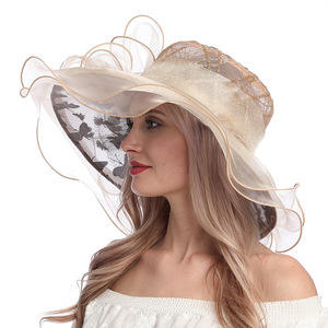 Sombrero de Sol Cloche de Organza para Mujer, Ala Ancha de 16 cm, Estilo Kentucky, para Adultos, Uso en Exteriores e Iglesia - Product Image 4