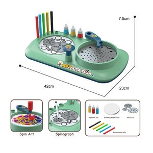 2024 baru 3 IN 1 artist menggambar papan menulis spirograph set diy warna graffiti mainan untuk anak-anak belajar mainan 47pcs - Product Image 5