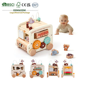 Piccolo Carretto Giocattolo in Legno Montessori Cinque-in-Uno Multifunzionale a Sei Lati per l'<span class=keywords><strong>Educazione</strong></span> Precoce dei Bambini - Product Image 1