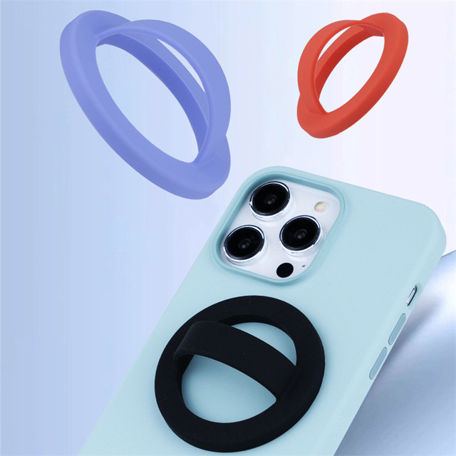 Magnetic Silicone Phone Ring Holder, Universal Anti-Drop Grip Stand for Most Smartphones