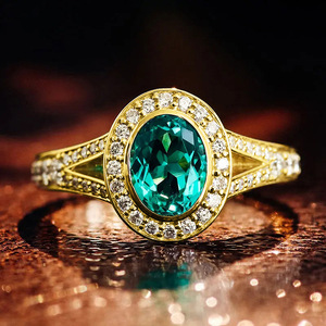 Anello di Lusso a Forma Ovale, Elegante Anello Singolo alla Moda per Donne, Accessorio per Feste e Uso Quotidiano - Product Image 1