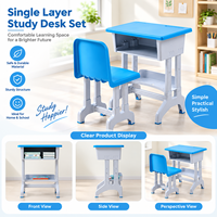 Ensemble de mobilier scolaire en gros : Bureau et chaise pour étudiant, hauteur fixe, pour salle de classe, ensemble table et chaise en plastique