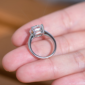 Solitaire <strong>Ring</strong> for Women 925 Sterling Silver 3CT <strong>Cushion</strong> Cut Cubic Zirconia Engagement <strong>Wedding</strong> <strong>Ring</strong> Christmas Gift - Product Image 5