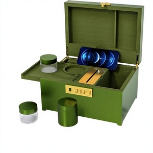 Classic Simple Bamboo Wood Cigar Holder & Multifunction <b>Storage</b> <b>Box</b> with Lid Home decor - Product Image 2