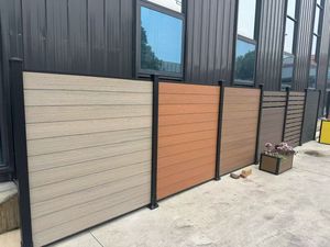 Paneles de Cercado de Seguridad Modernos y Seguros para Exteriores, de WPC, Impermeables, Ecológicos, Estilo Celosía de <span class=keywords><strong>Madera</strong></span> 3D, para Jardín o Granja, 6 Pies - Product Image 2