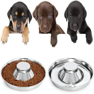 Premium Pet slow feeder dog bowls food and water feeding Stainless Steel Slow Feeder Dog Bowls