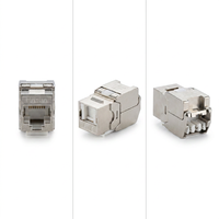 Module Ethernet Gigabit RJ45 Keystone blindé Cat6 mâle/femelle sans outil, en métal FTP, sans perforation, câblage rapide