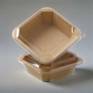 Tazón de Ensalada Desechable con Tapa, Impresión Personalizada, Tamaño Grande, Octagonal, Verde, Contenedor de Papel para Llevar, Grado Alimenticio, Forma Rectangular - Product Image 4