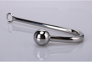 Volwassenen seksspeeltjes seksinstrumenten cockring anale haak BDSM metalen stalen anale haak met balletje - Product Image 4