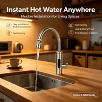 Robinet Chauffe-Eau Électrique Instantané pour Salle de Bain, Chauffe-Eau Électrique, Robinet d'Eau Chaude à Chauffage Rapide pour Cuisine Domestique